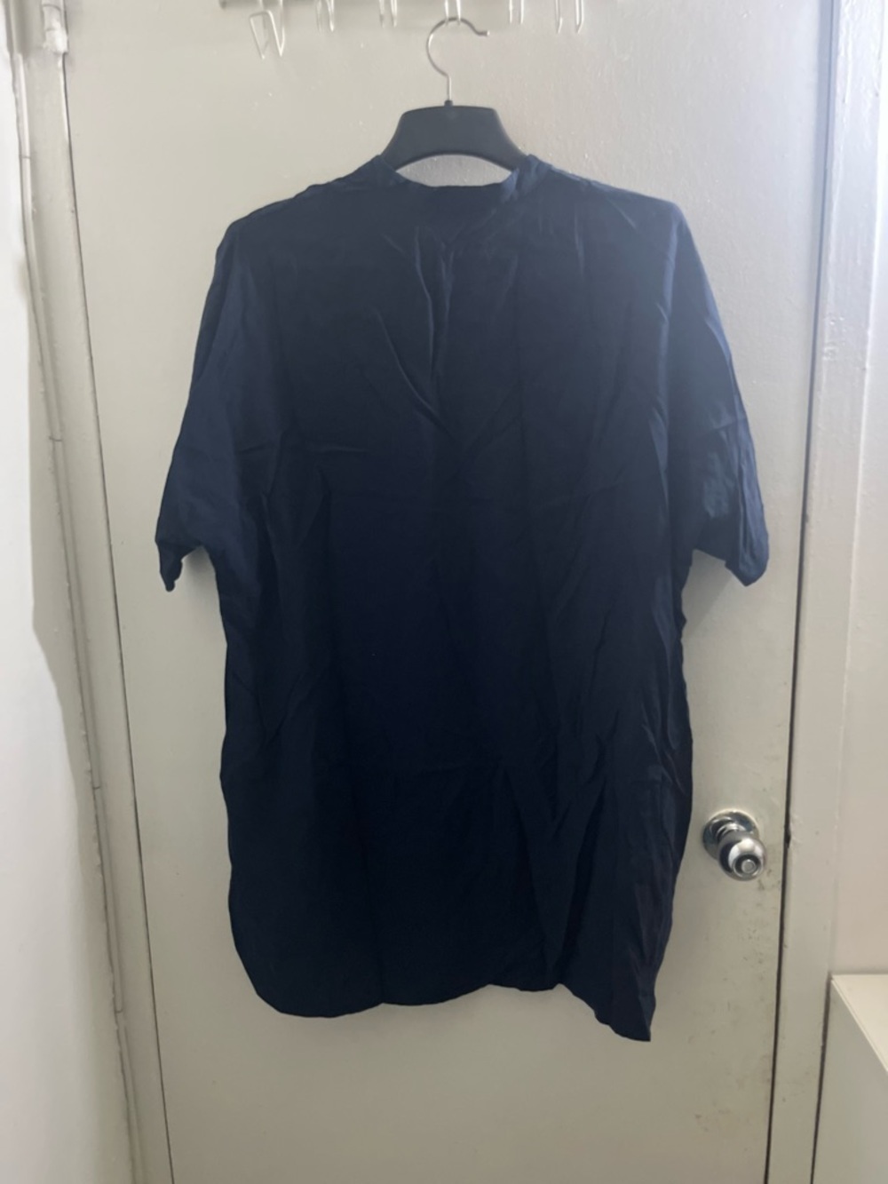 & Other Stories Dark Navy Short-Sleeve Button-Down Shirt - Picture 2 of 5